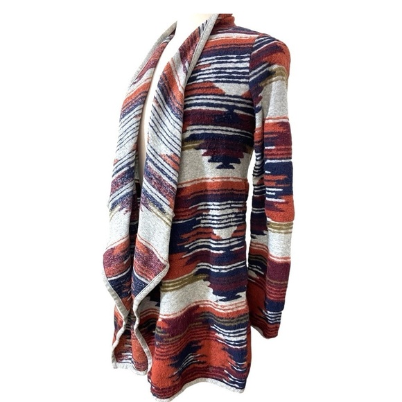 Lucky Brand Aztec Print Southwestern BOHO Lightweight Cozy Cardigan Sweater - Picture 9 of 13